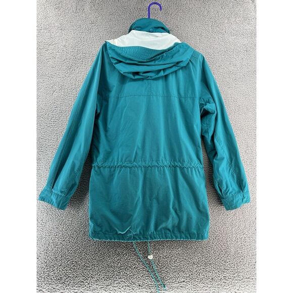 Vintage 90s‎ Eddie Bauer Nylon Full Zip Hoodie Windbreaker Rain Jacket Men Small - Picture 3 of 14